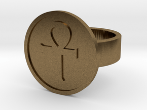 Ankh Ring in Natural Bronze: 8 / 56.75