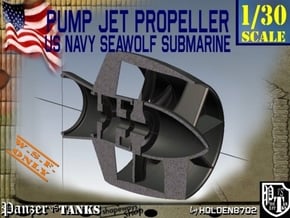 1-30 Pump Jet Seawolf Submarine Propeller in White Natural Versatile Plastic