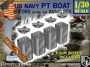 1-30 Bofors Ammo Box Set1 in Tan Fine Detail Plastic