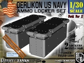 1-30 Oerlikon US Navy Ammo Locker Set 3 in White Natural Versatile Plastic
