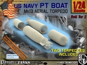 1-24 Torpedo Mk13 For PT Boat set2 in White Processed Versatile Plastic