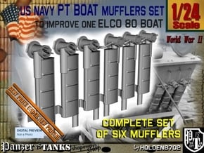 1-24 PT Boat Mufflers Set in Tan Fine Detail Plastic