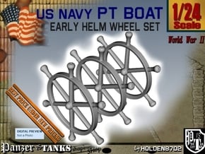 1-24 PT Boat Helm Wheel Set in White Processed Versatile Plastic