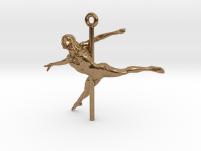 PoleDancer Ballerina charm in Natural Brass