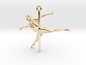 PoleDancer Ballerina charm in 14k Gold Plated Brass