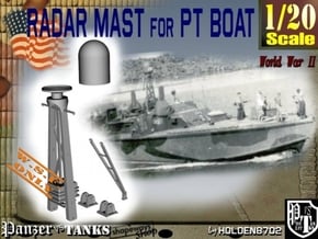 1-20 Radar Mast For PT BOAT in White Processed Versatile Plastic