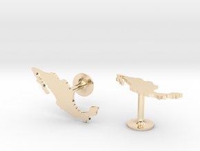 Mexico Cufflinks in 14k Gold Plated Brass