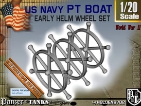 1-20 PT Boat Helm Wheel Set in White Processed Versatile Plastic