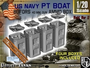 1-20 Bofors Ammo Box Set1 in Tan Fine Detail Plastic