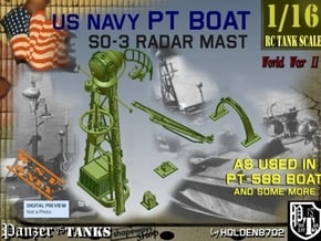 1-16 SO-3 Radar Mast PT-588 in White Natural Versatile Plastic