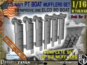 1-16 PT Boat Mufflers Set in Tan Fine Detail Plastic