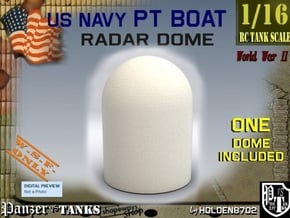 1-16 Radar DOME For PT BOAT in White Processed Versatile Plastic