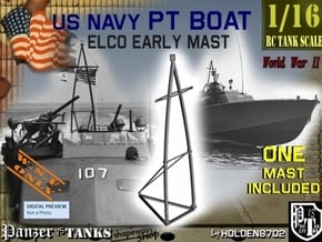 1-16 Elco PT Boat Early Mast in White Natural Versatile Plastic