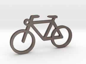 Bike (Bicycle) Pendant / Keyring in Polished Bronzed Silver Steel