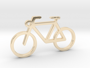 Bike (Bicycle) Pendant / Keyring in 14k Gold Plated Brass