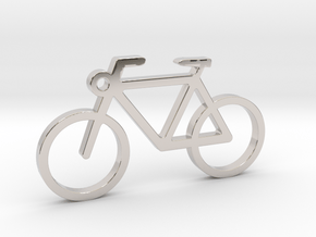 Bike (Bicycle) Pendant / Keyring in Rhodium Plated Brass
