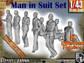 1-43 Man In Suit SET in Smooth Fine Detail Plastic
