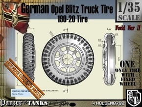 1-35 Opel Blitz Tire 190x20 in Black Natural Versatile Plastic