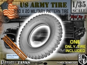1-35 Tire 750x20 in Tan Fine Detail Plastic
