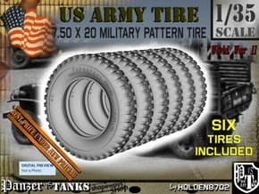 1-35 Tire 750x20 Set1 in Tan Fine Detail Plastic