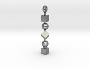 Totem of Cubes&Spheres (Still) in Natural Silver