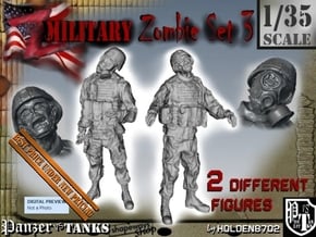 1-35 Military Zombie Set 3 in Tan Fine Detail Plastic