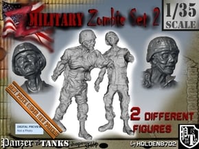 1-35 Military Zombie Set 2 in Tan Fine Detail Plastic