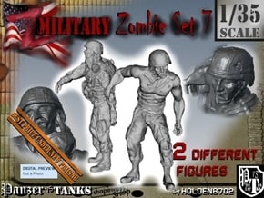 1-35 Military Zombie Set 7 in Tan Fine Detail Plastic