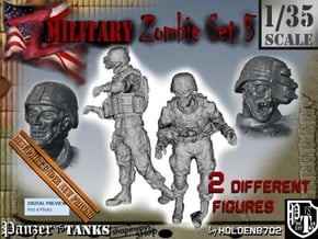 1-35 Military Zombie Set 5 in Tan Fine Detail Plastic