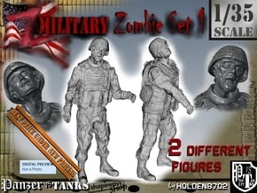 1-35 Military Zombie Set 1 in Tan Fine Detail Plastic
