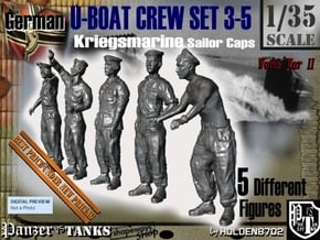1-35 German U-Boot Crew Set3-5 in Smooth Fine Detail Plastic