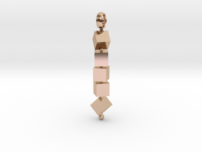 Totem of Cubes (Still) in 14k Rose Gold Plated Brass