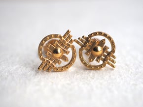 Shields Earring in 14k Gold Plated Brass