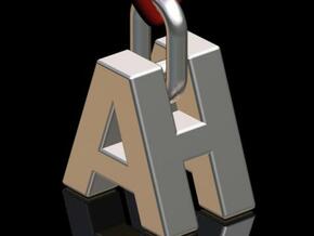 "A & H" 3d Logotype  in Polished Bronzed Silver Steel
