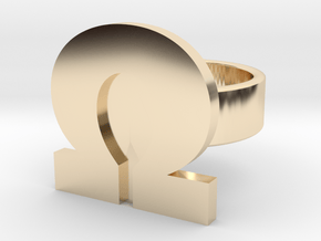 Ohm Ring in 14k Gold Plated Brass: 8 / 56.75
