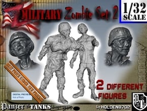 1-32 Military Zombie Set 2 in Tan Fine Detail Plastic