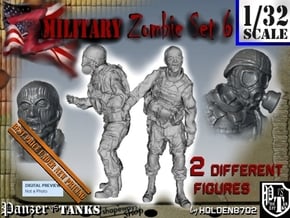 1-32 Military Zombie Set 6 in Tan Fine Detail Plastic