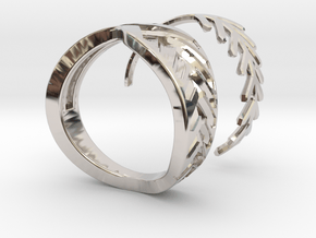 Palm ring duo in Rhodium Plated Brass: 1.5 / 40.5