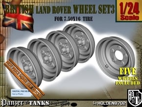 1-24 Land Rover 750x16 Wheels Set3 in Tan Fine Detail Plastic