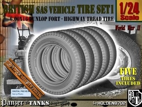 1/24 6.00 X 16 Dunlop Fort Tire SET1 in Tan Fine Detail Plastic