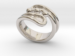 Threebubblesring 18 - Italian Size 18 in Rhodium Plated Brass