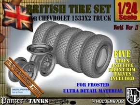 1-24 Chevy LRDG Tire And Rims FUD Set3 in Smooth Fine Detail Plastic