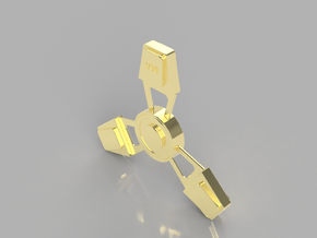 Fidget Spinner (metal) in Yellow Processed Versatile Plastic