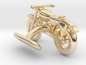 Motorcycle Cufflink in 14k Gold Plated Brass