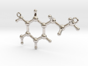 Dopamine Pendant in Rhodium Plated Brass