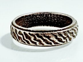 Ripple Ring in Polished Bronzed Silver Steel: 8 / 56.75