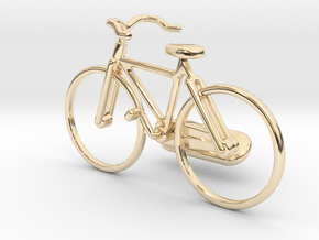 Bicycle Cufflink in 14k Gold Plated Brass