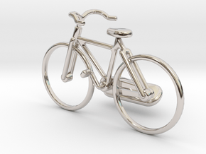 Bicycle Cufflink in Rhodium Plated Brass