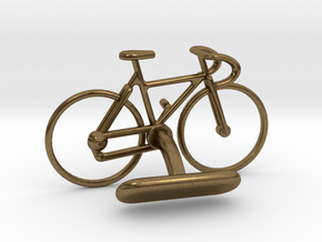 Racing Bicycle Cufflink in Natural Bronze