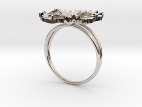 Daisy ring  in Rhodium Plated Brass: 5.5 / 50.25